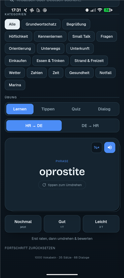 Pričaj App – Kroatisch lernen auf dem Smartphone